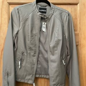 Express Faux Leather Double Peplum Jacket